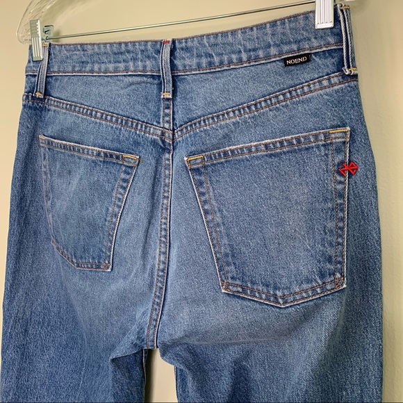 NOEND Denim Kick Flare Side Slit High Rise Jeans - Picture 9 of 12